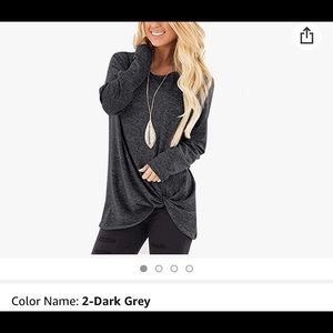 Womens Long Sleeve V Neck Blouses Comfy Loose Plain Tops  (brand new in package)